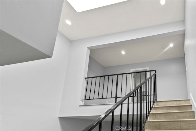 stairway with recessed lighting