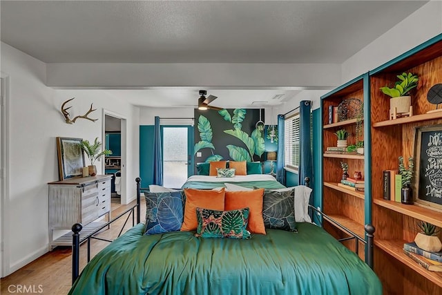 bedroom featuring light wood-type flooring