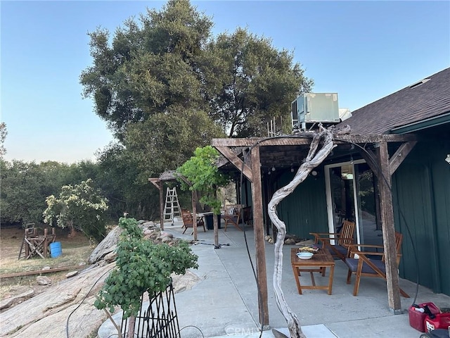 view of patio / terrace featuring central AC