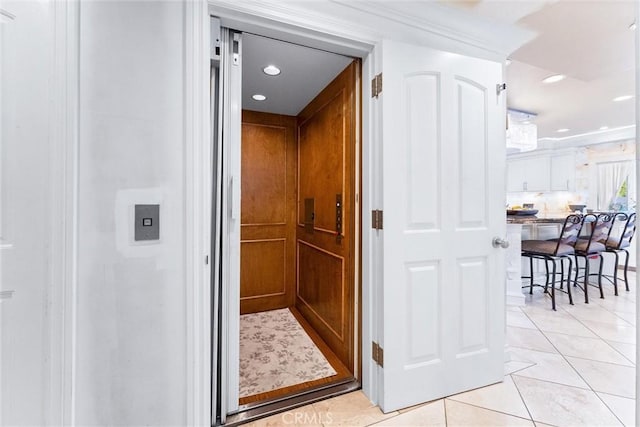 interior details featuring elevator