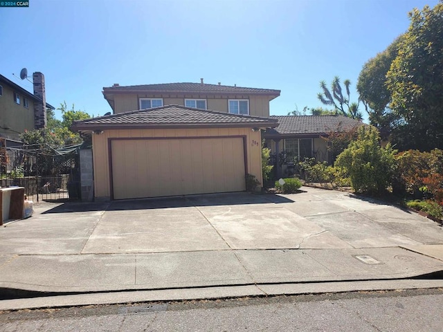 view of property with a garage