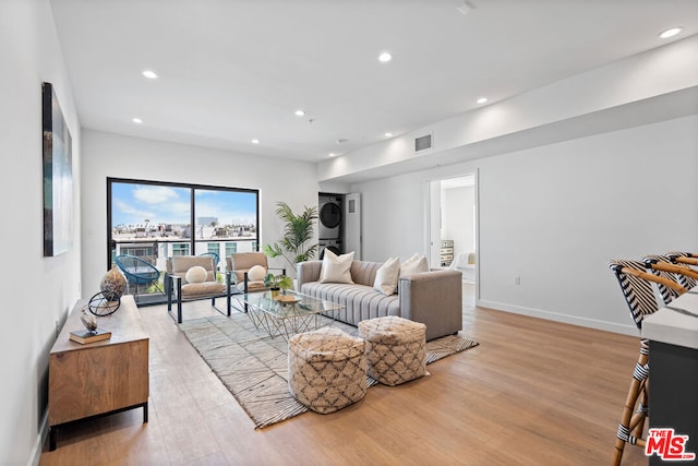 living room featuring light hardwood / wood-style flooring