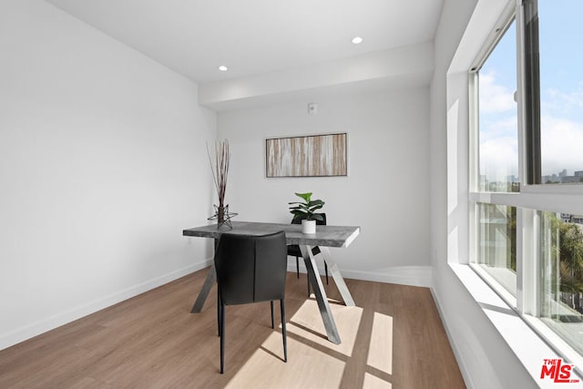 office featuring light hardwood / wood-style flooring