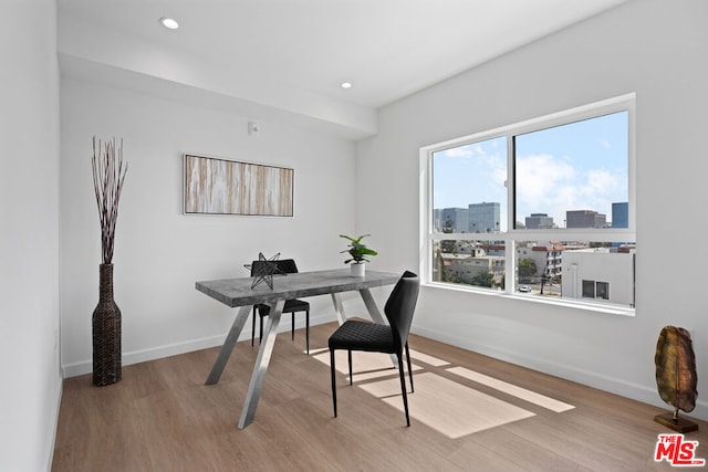 office area featuring light wood-type flooring