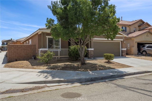 view of front of house with a garage