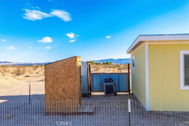 exterior space with a mountain view