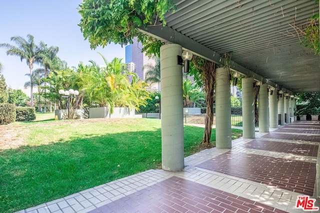 view of yard with a patio area