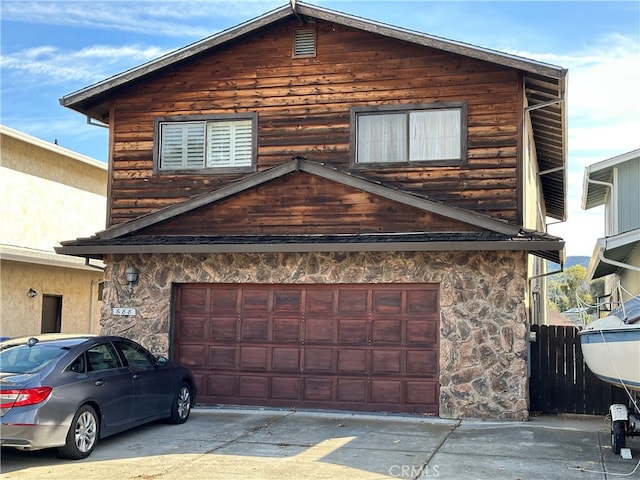 view of front of house with a garage