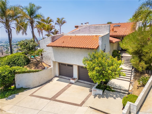 view of front of home with a garage