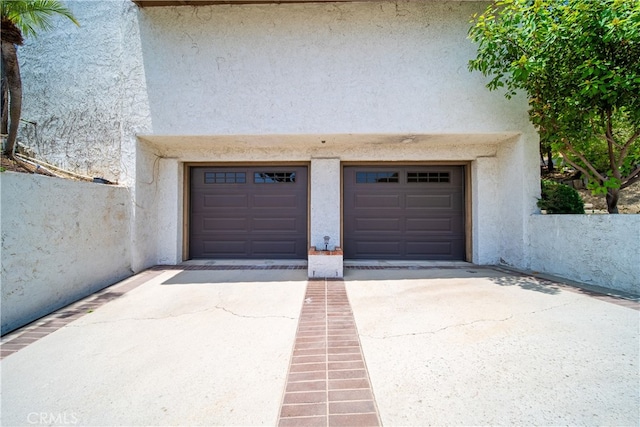 view of garage