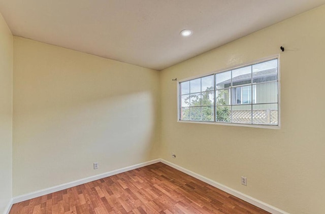 empty room featuring wood-type flooring