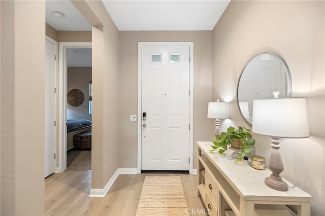 foyer featuring light hardwood / wood-style floors