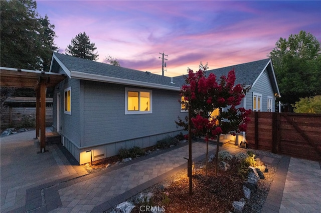 view of front of home featuring a patio