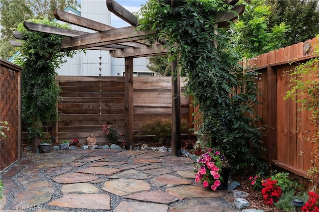 view of patio with a pergola