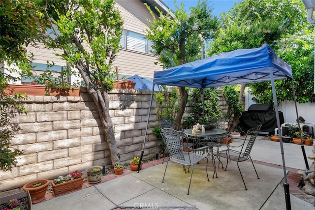 view of patio with grilling area