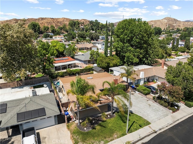 bird's eye view featuring a mountain view