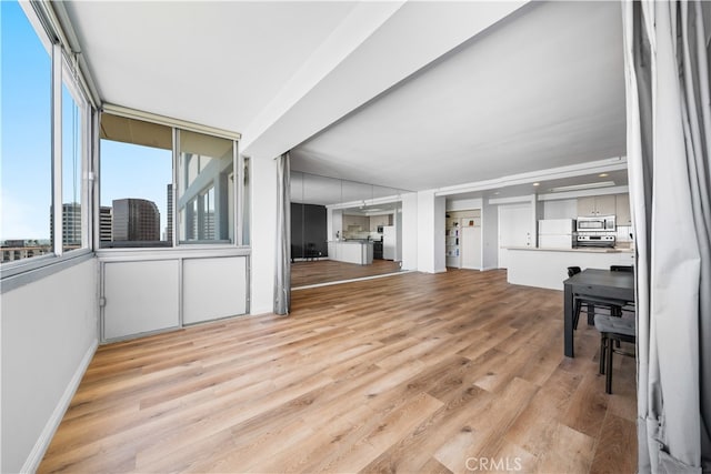 living room featuring light hardwood / wood-style flooring