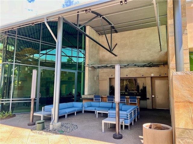 view of patio with an outdoor living space