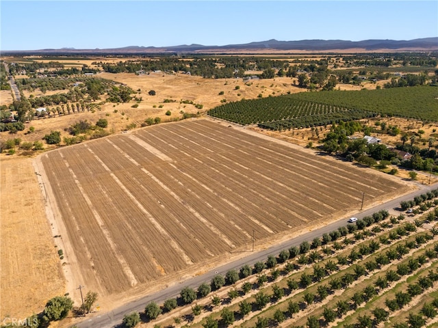 bird's eye view with a rural view and a mountain view