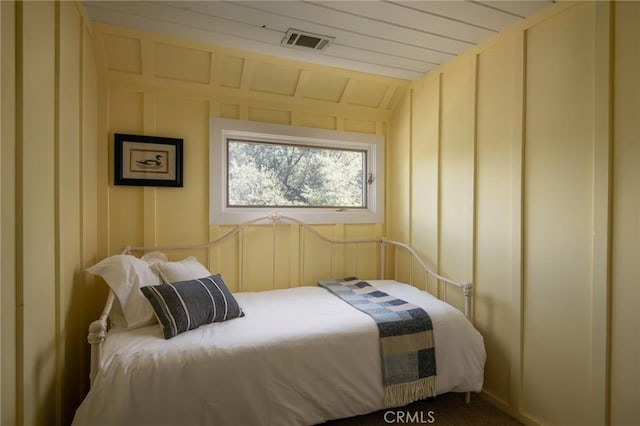 bedroom with vaulted ceiling