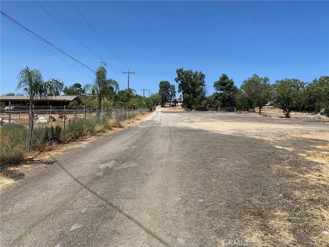 view of road featuring a rural view