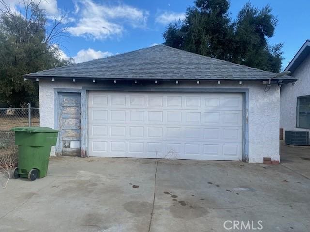 garage featuring central AC