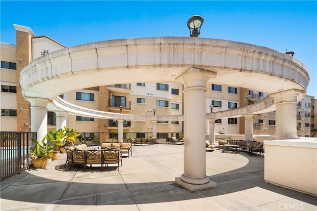 view of patio with an outdoor living space