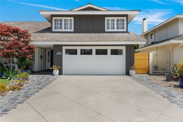 view of front property with a garage