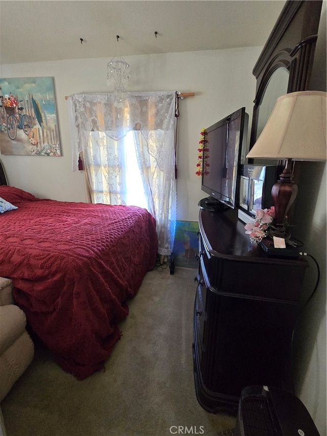 carpeted bedroom with multiple windows