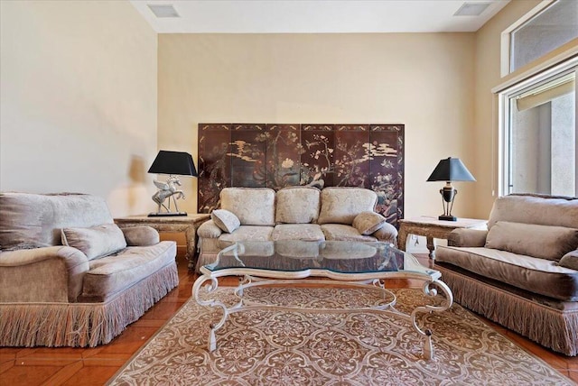 living room featuring hardwood / wood-style flooring