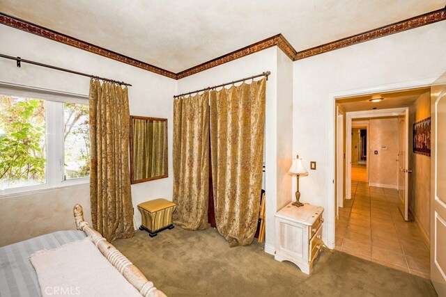 bedroom with tile patterned flooring