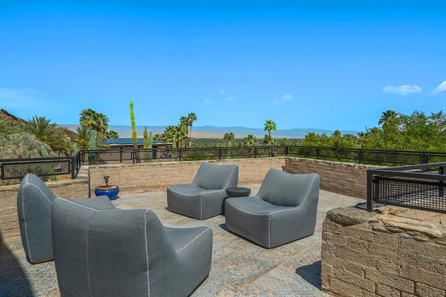 view of patio / terrace featuring an outdoor living space