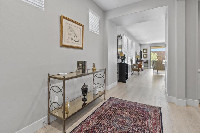 hall featuring light hardwood / wood-style flooring