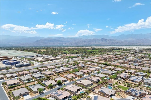 bird's eye view with a mountain view