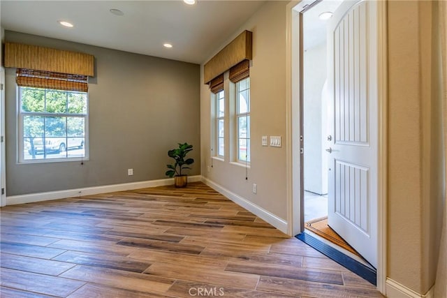 foyer featuring hardwood / wood-style flooring and plenty of natural light