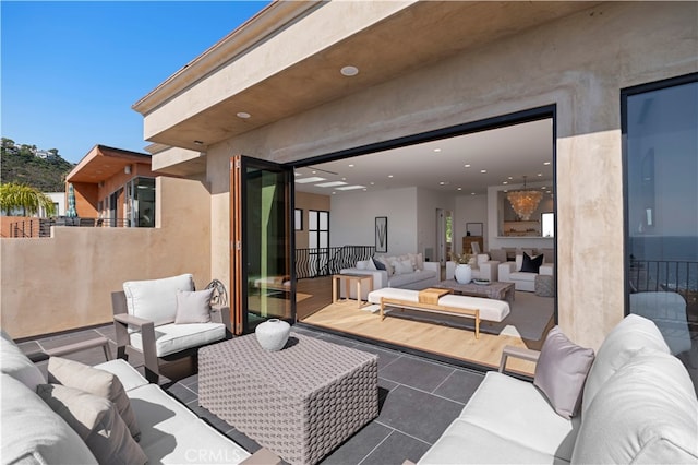 view of patio with an outdoor hangout area