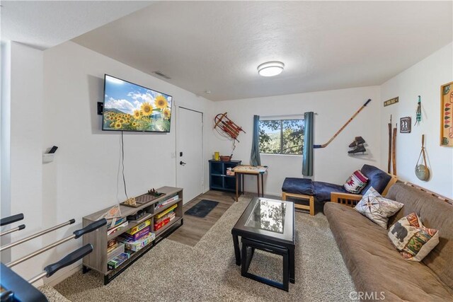 30897 Glen Oak Dr, Running Springs, CA 92382 - living area with wood finished floors