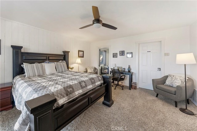30897 Glen Oak Dr, Running Springs, CA 92382 - bedroom with light carpet and a ceiling fan