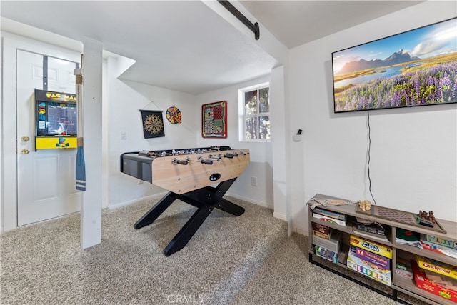 recreation room featuring carpet floors