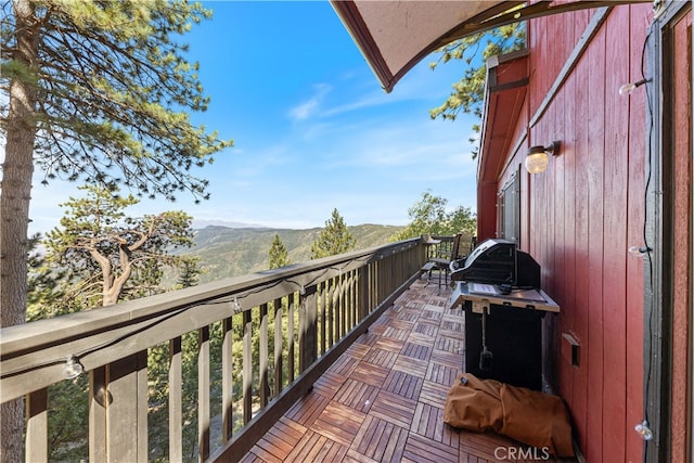 balcony with a mountain view