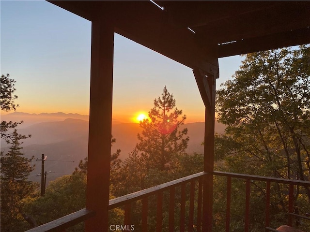 30897 Glen Oak Dr, Running Springs, CA 92382 - wooden deck featuring a mountain view