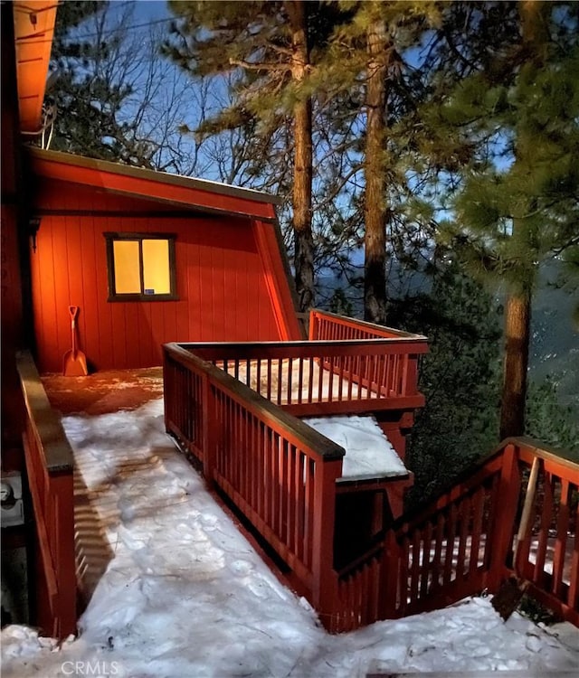 30897 Glen Oak Dr, Running Springs, CA 92382 - view of snow covered deck