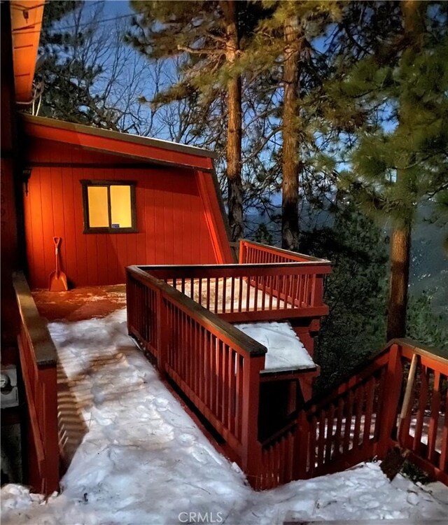 30897 Glen Oak Dr, Running Springs, CA 92382 - view of snow covered deck