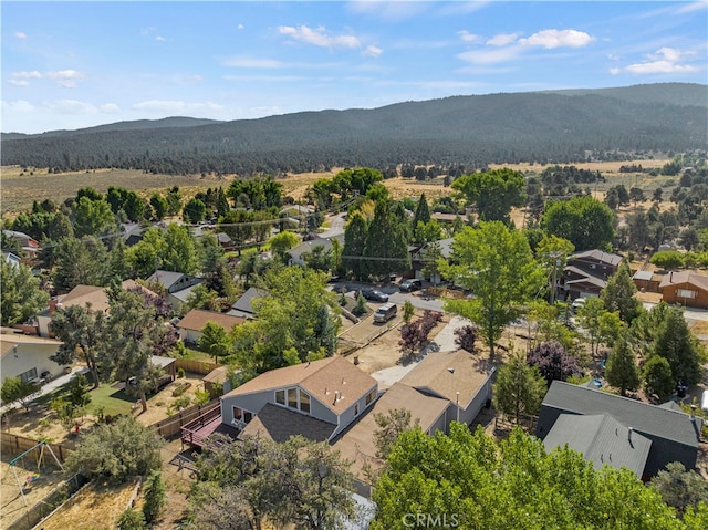 drone / aerial view featuring a mountain view