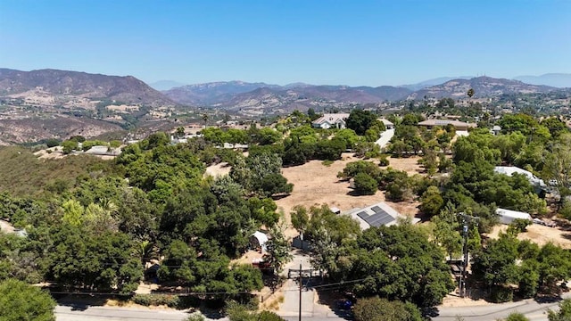 drone / aerial view with a mountain view