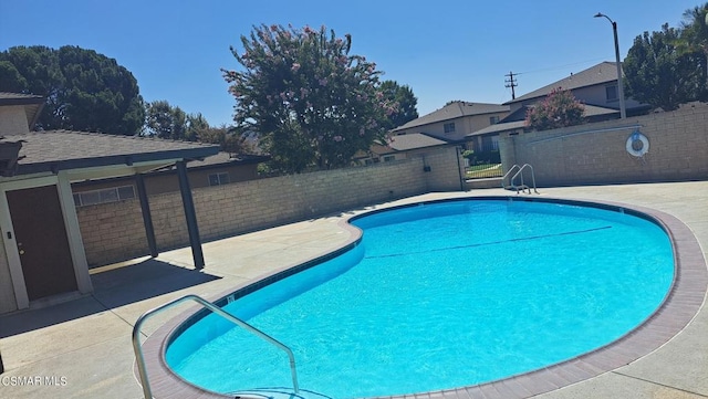 view of pool featuring a patio area