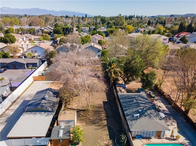 bird's eye view with a mountain view