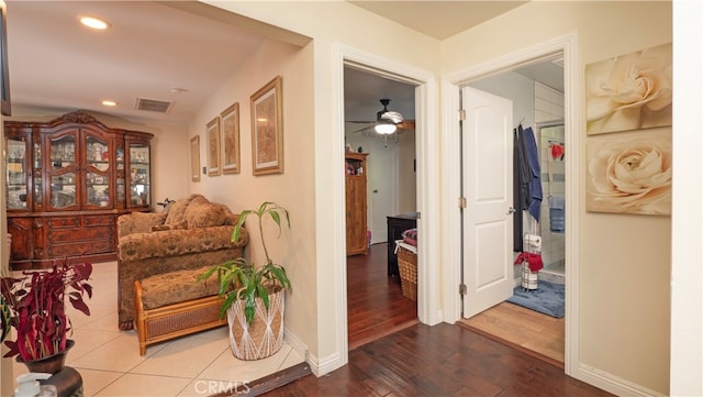 hall featuring hardwood / wood-style floors