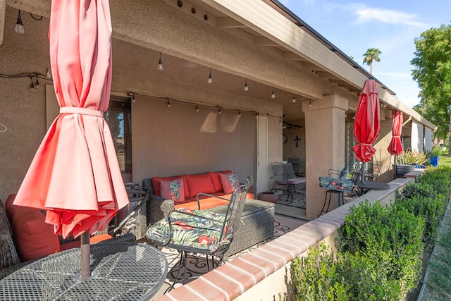 view of patio with an outdoor living space