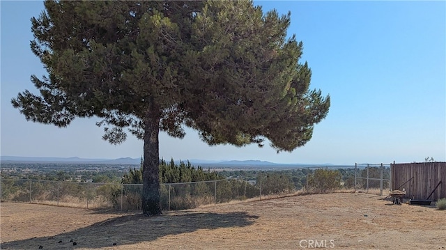 view of yard featuring a mountain view